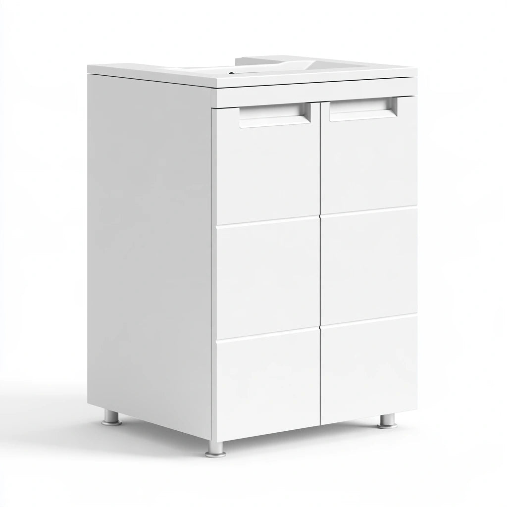 Meuble de rangement aux lignes épurées, coloris blanc