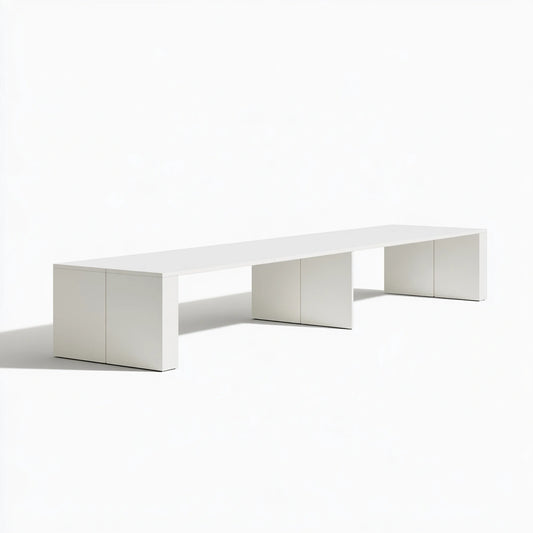Table de conférence modulable aux lignes épurées, coloris blanc