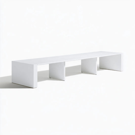 Table de conférence modulable aux lignes épurées, coloris blanc