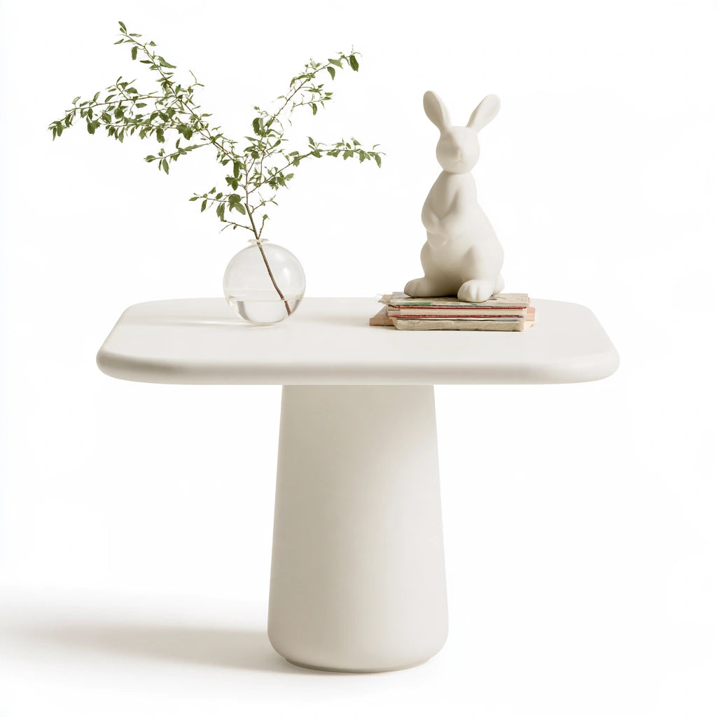 Table d'appoint aux lignes épurées, coloris blanc