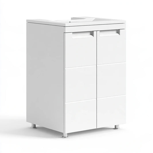 Meuble de rangement aux lignes épurées, coloris blanc