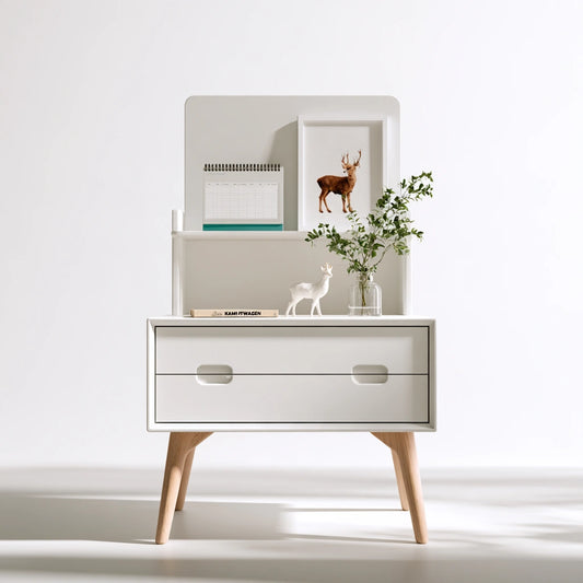 Table de chevet en bois, coloris blanc